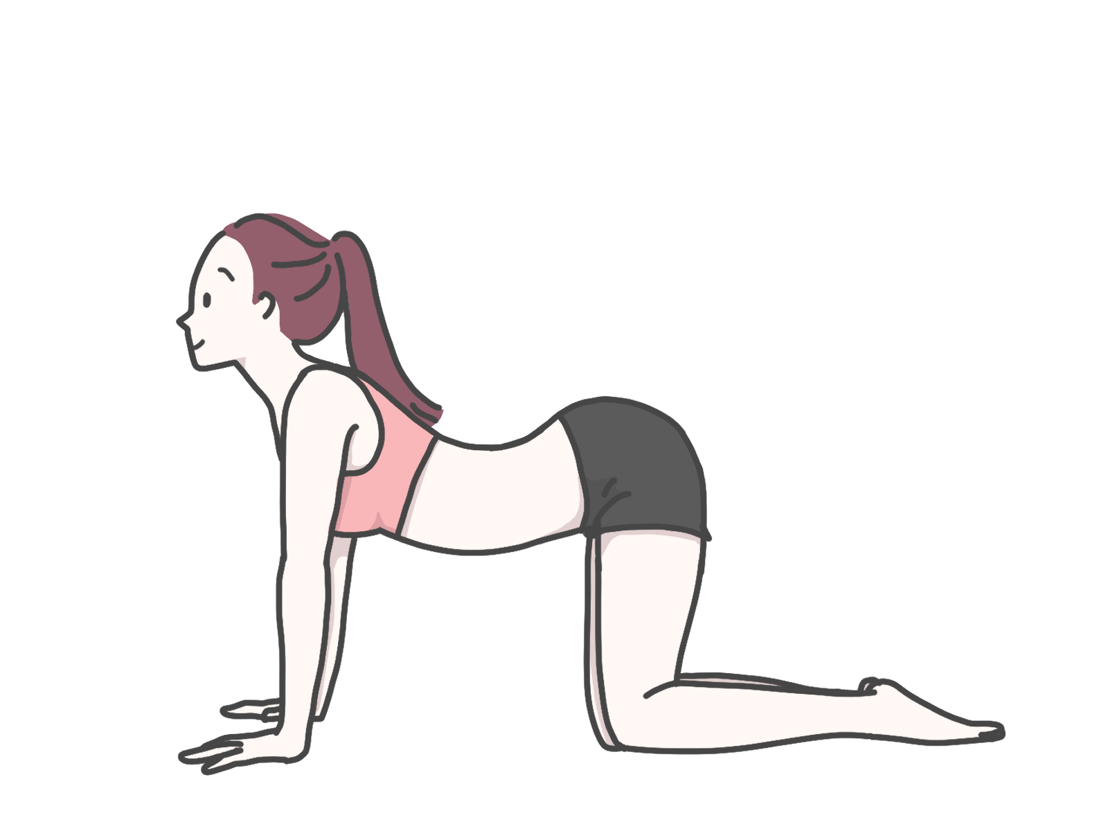 四つん這いキャット＆カウ