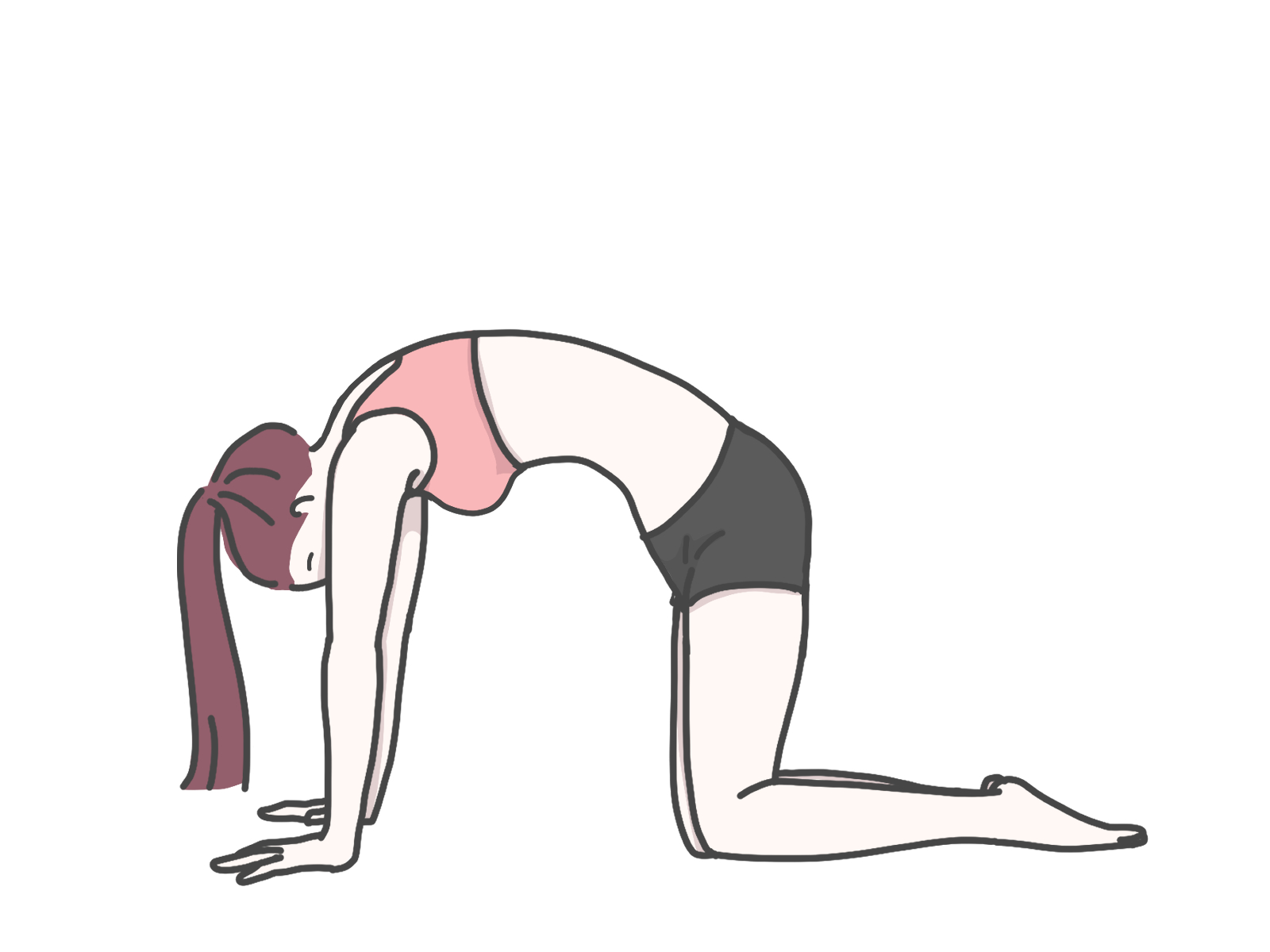 四つん這いキャット&カウ